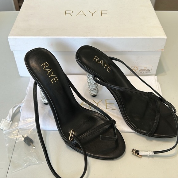 Revolve Raye Ax  high Heels  Sandals in Black Sz 7 - Picture 2 of 4